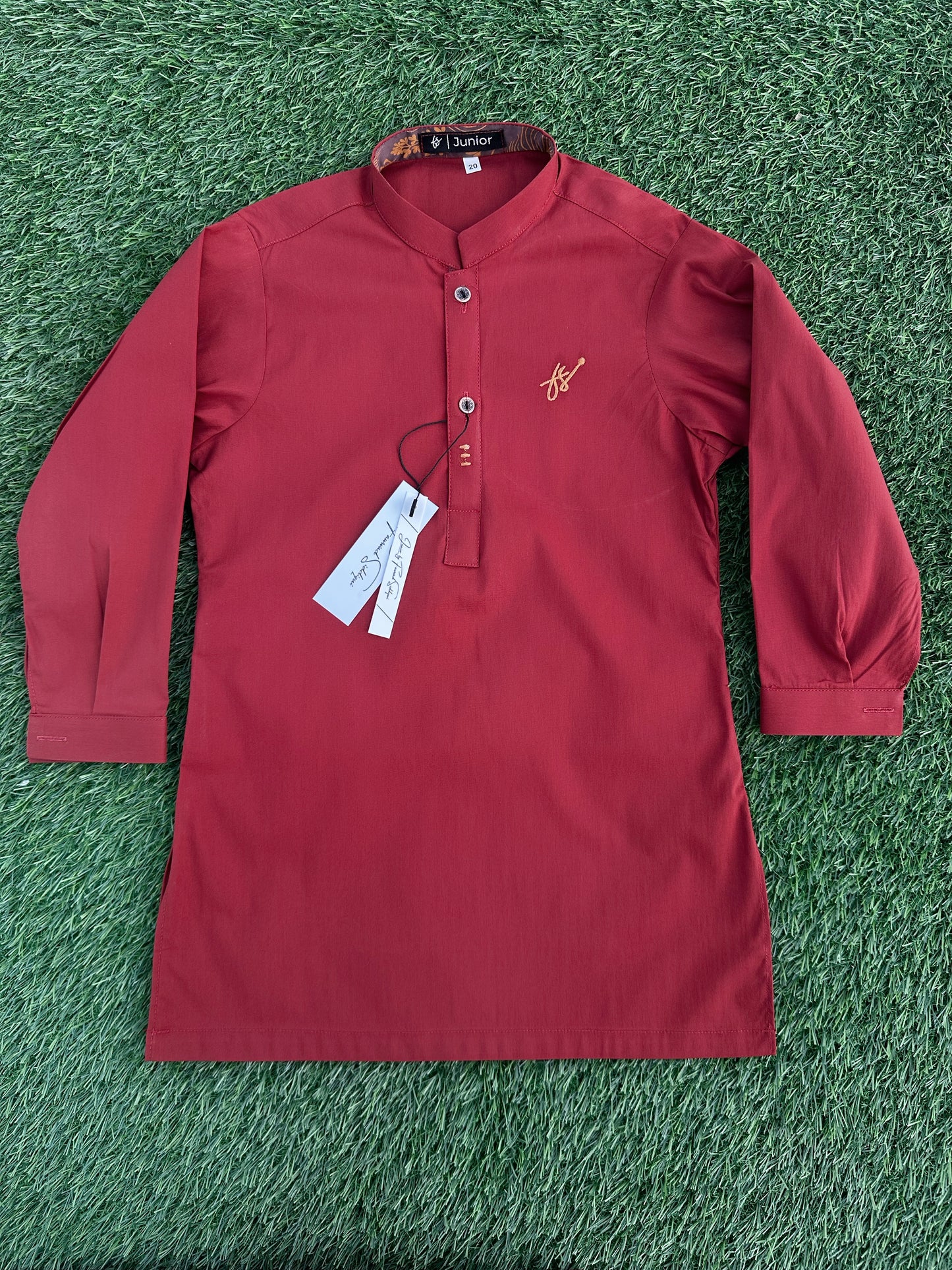 Rust Plain Kurta Pajama