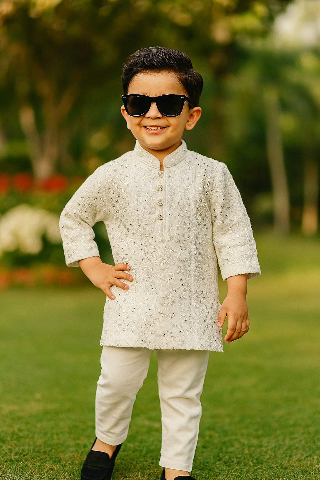 White Embroidered Premium Kurta Pajama