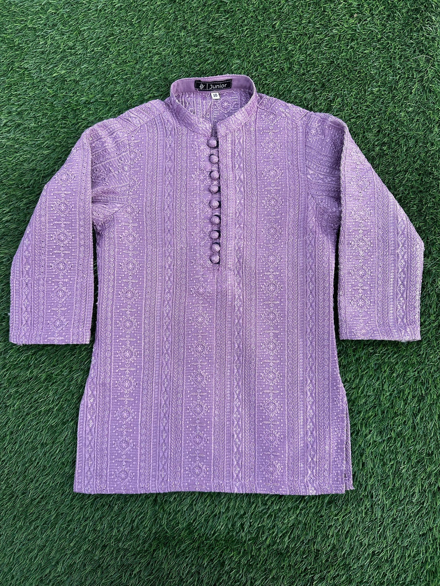 Lilac Embroidered Kurta Pajama