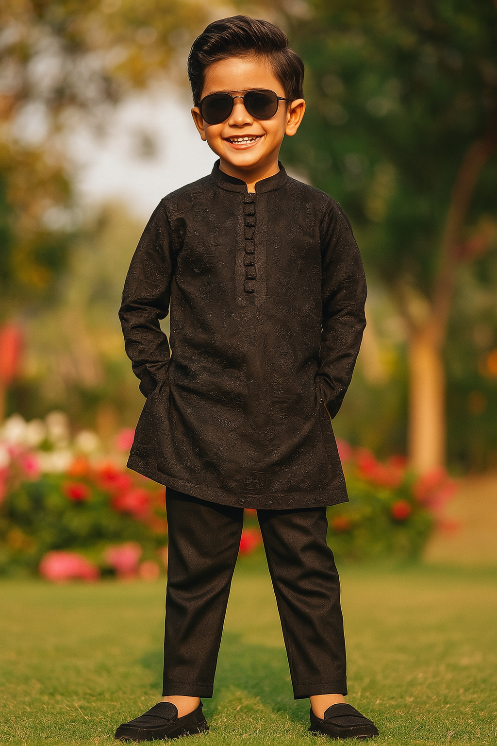 Black Embroidered Premium Kurta Pajama
