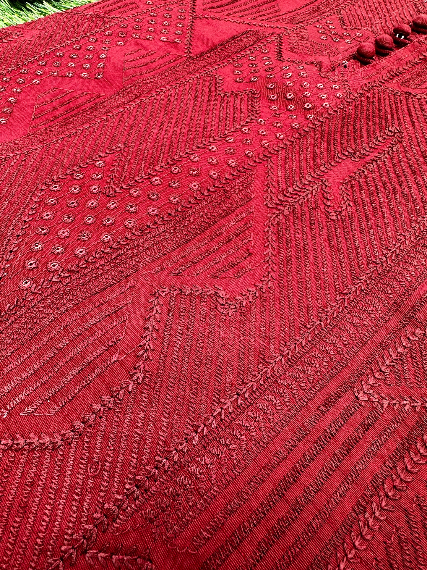 Maroon Embroidered Sequins Kurta Pajama