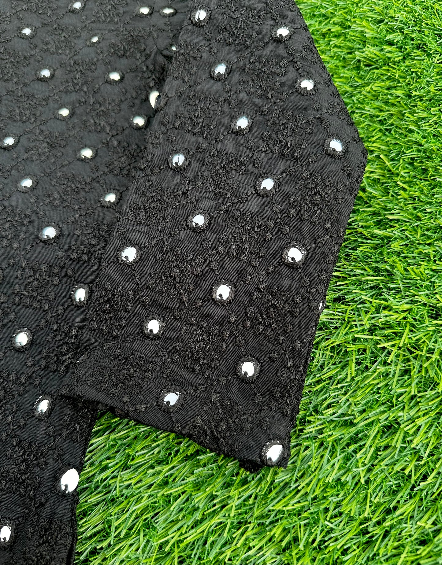 Black Sequins Embroidered Kurta Pajama