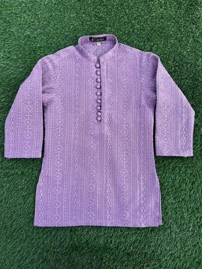 Lilac Embroidered Kurta Pajama