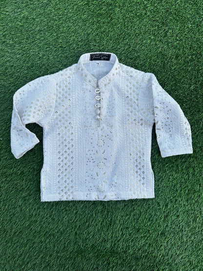 White Embroidered Premium Kurta Pajama