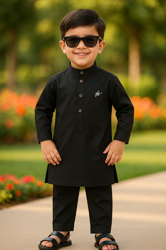 Black Signature Kurta Pajama