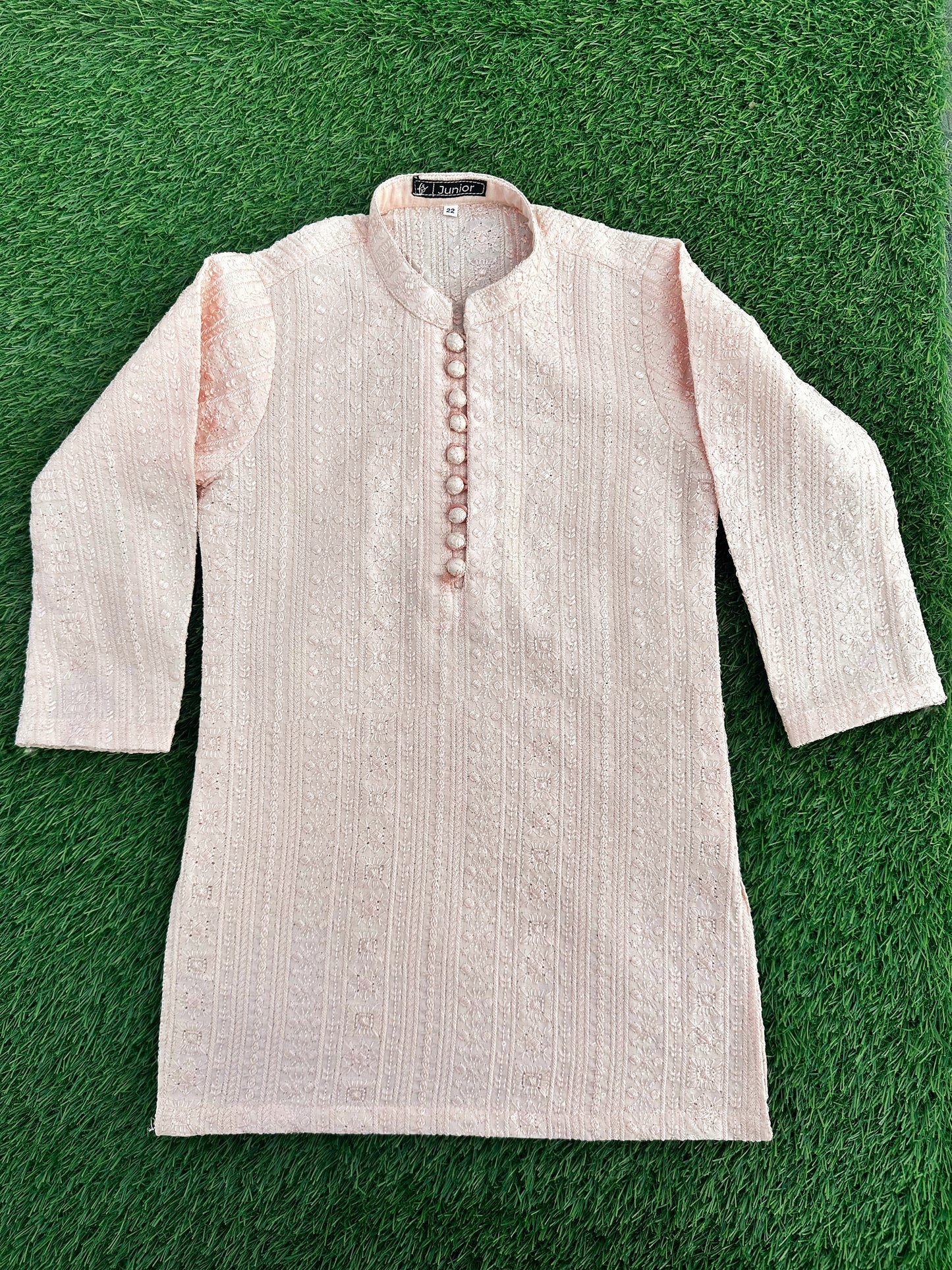 Baby Pink Embroidered Kurta Pajama