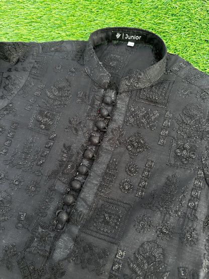 Black Embroidered Premium Kurta Pajama