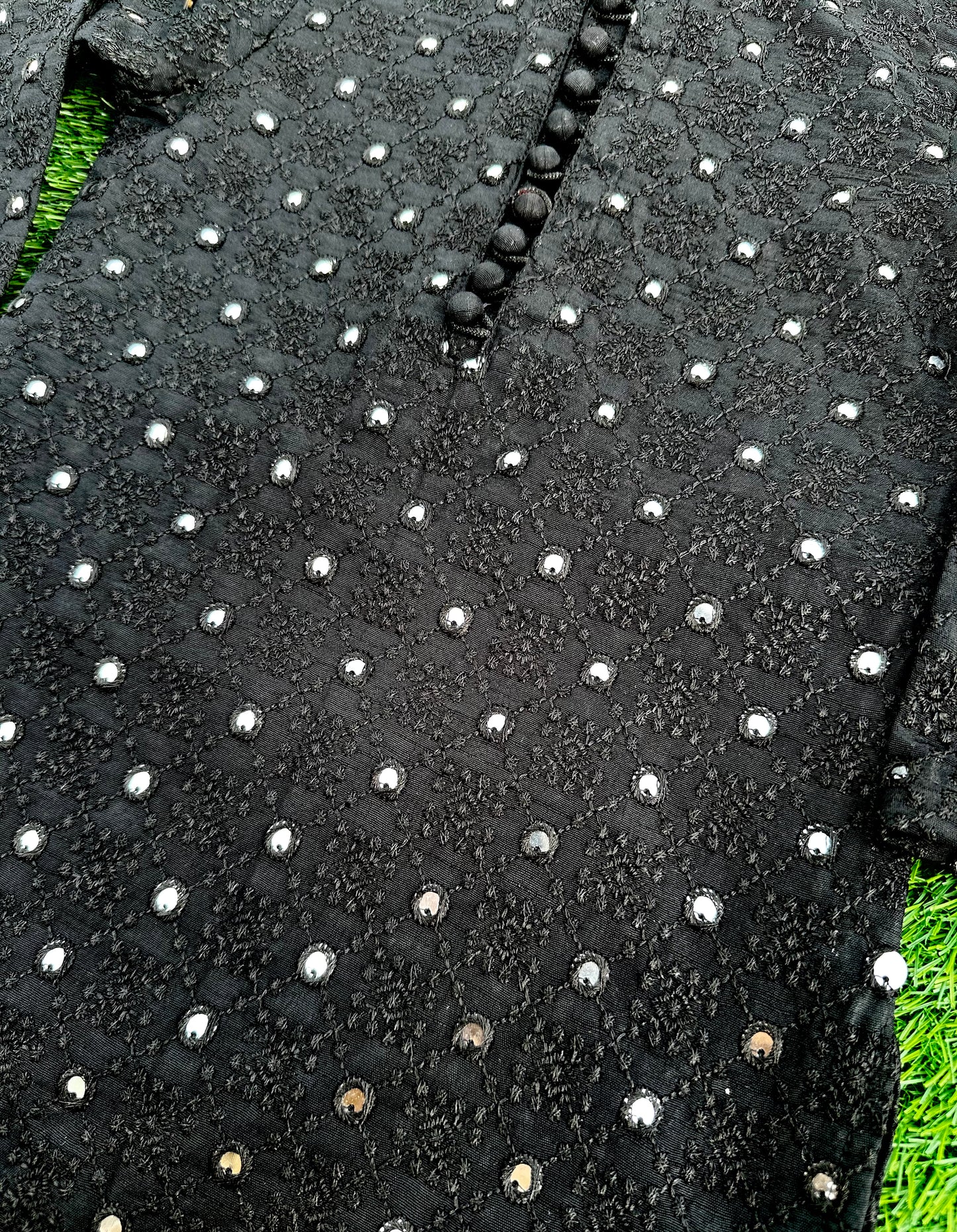 Black Sequins Embroidered Kurta Pajama
