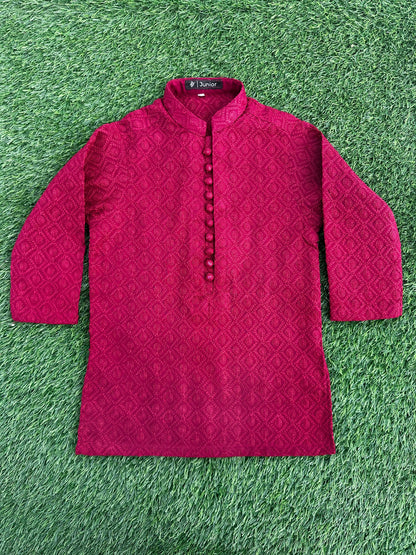 Red Chicken Kurta Pajama