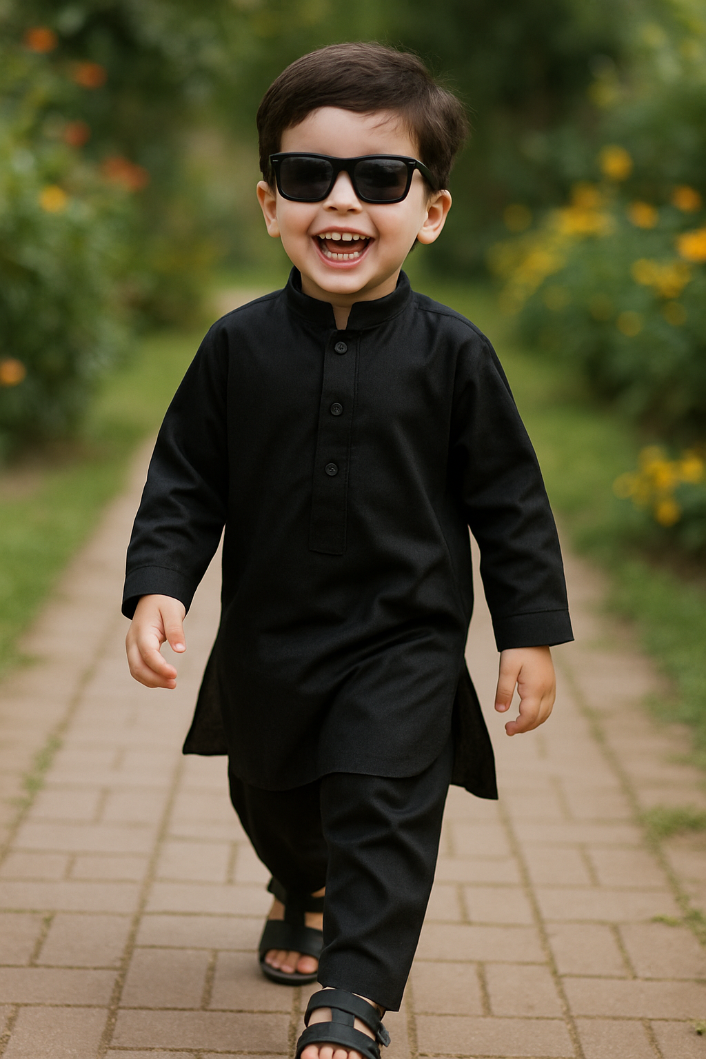 Black Plain Kurta Pajama
