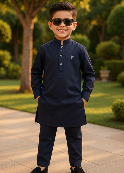 Navy Blue Signature Kurta Pajama