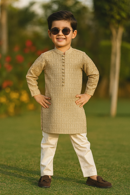 Skin Embroidered Kurta Pajama