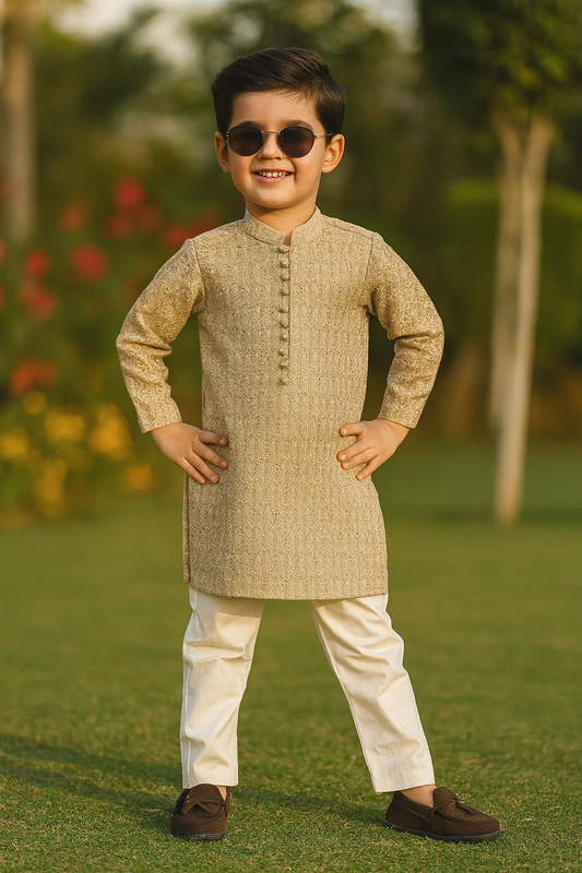 Skin Embroidered Kurta Pajama