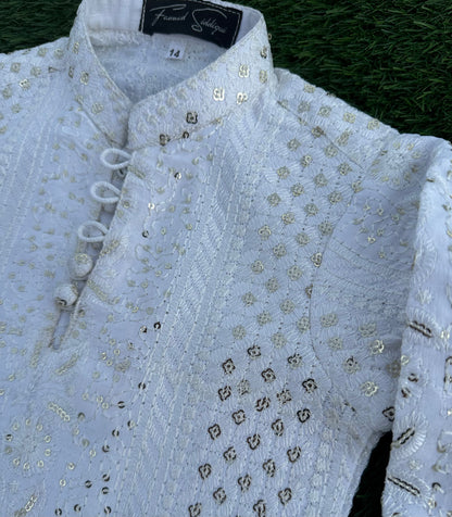 White Embroidered Premium Kurta Pajama