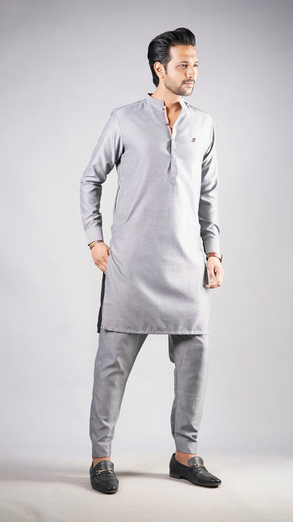 Grey Chambray Kurta Pajama