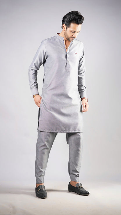 Grey Chambray Kurta Pajama