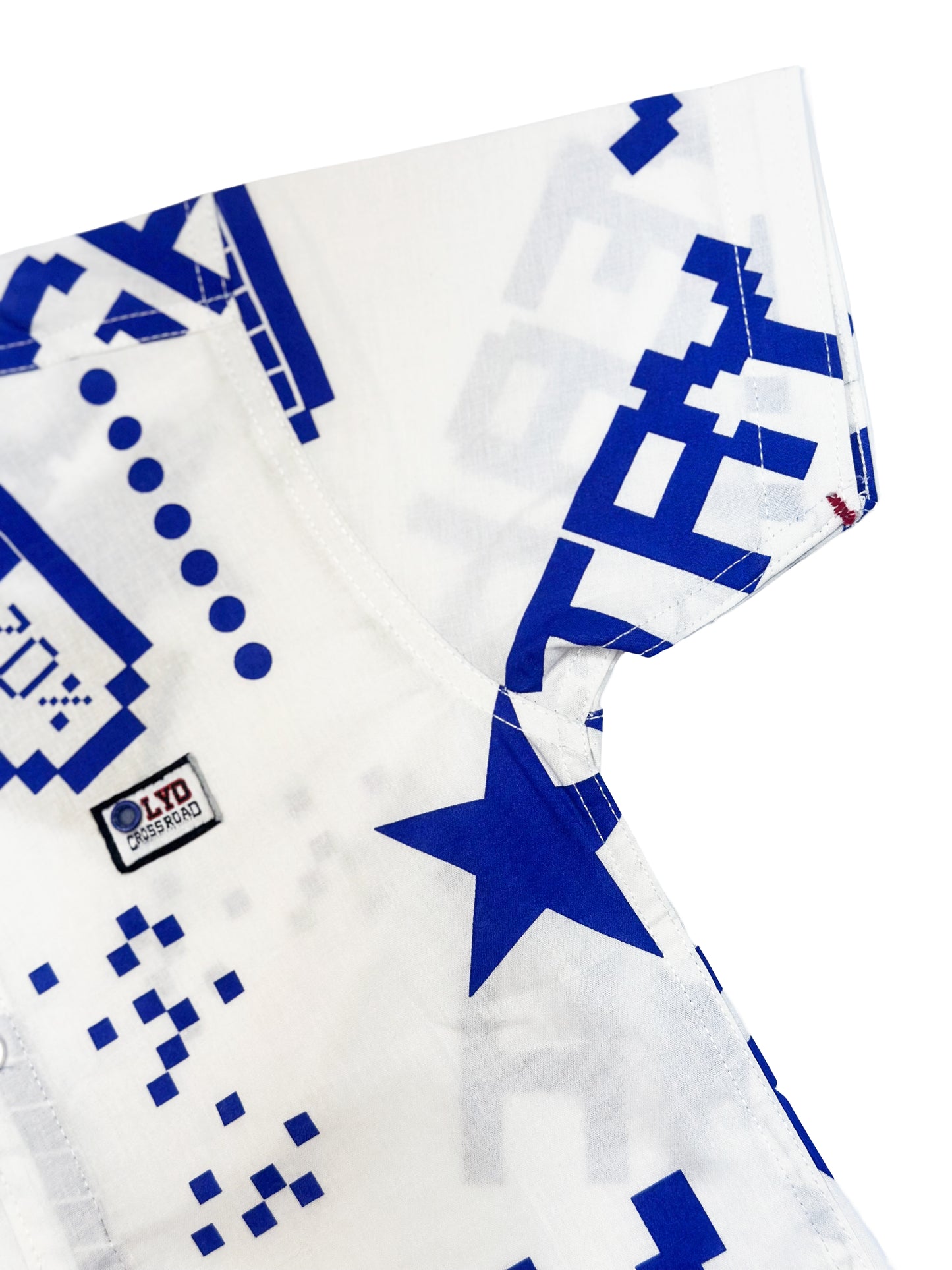 White & Blue Printed Shirt