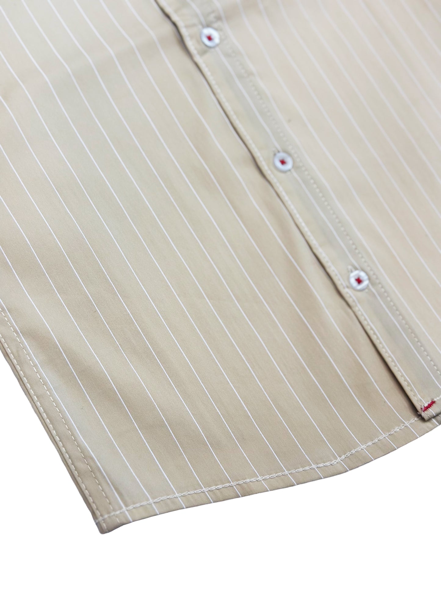 Beige Stiped Contrast Shirt