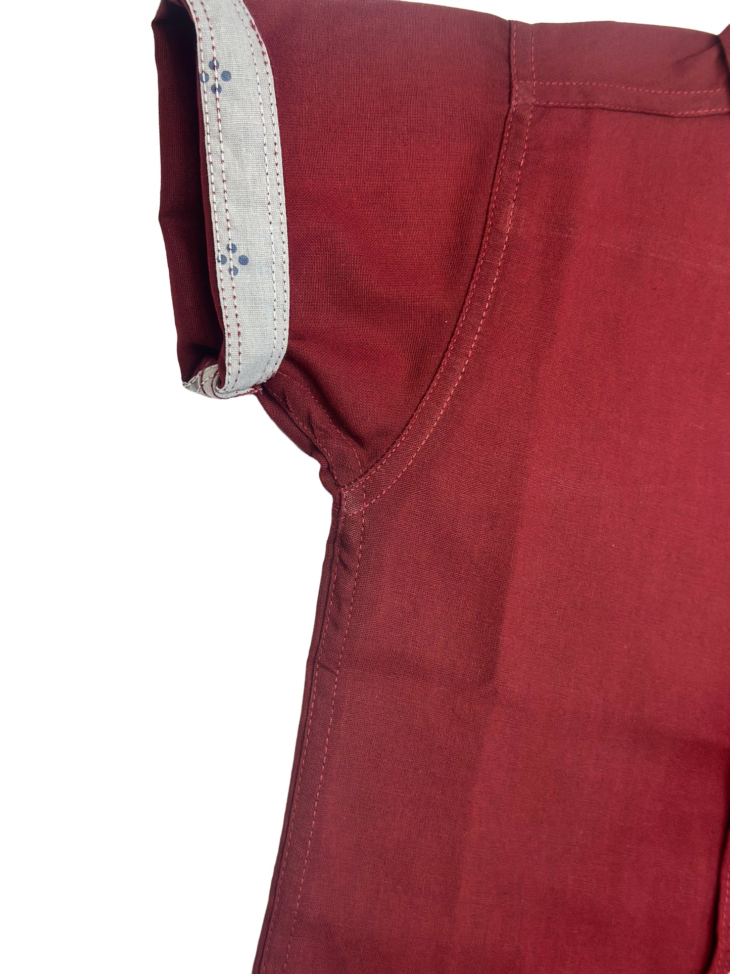 Maroon Plain Contrast Shirt