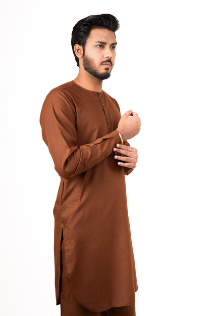 Brown Lucknowi Kurta Pajama