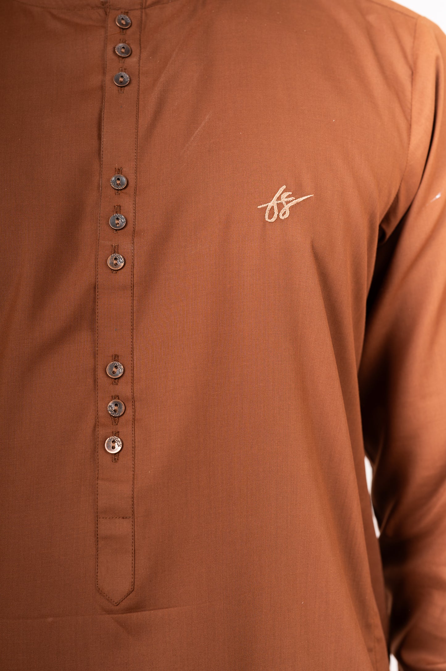 Brown Lucknowi Kurta Pajama