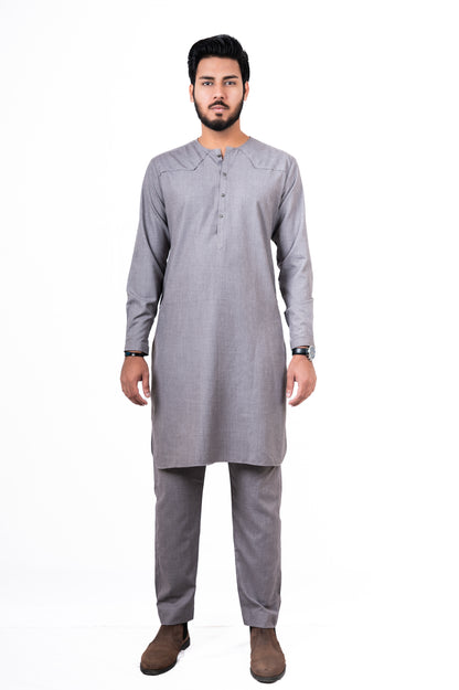 Grey Lucknowi Kurta Pajama