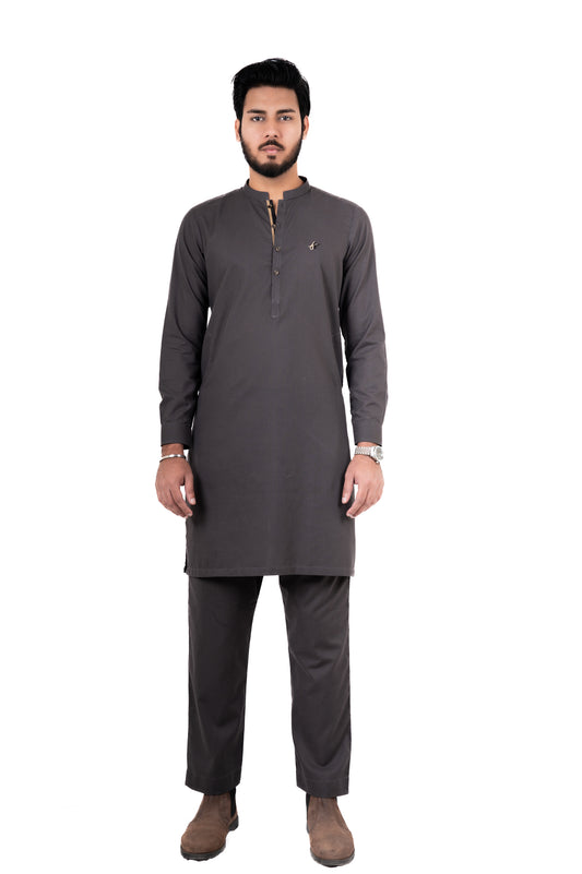 Grey Contrast Kurta Pajama