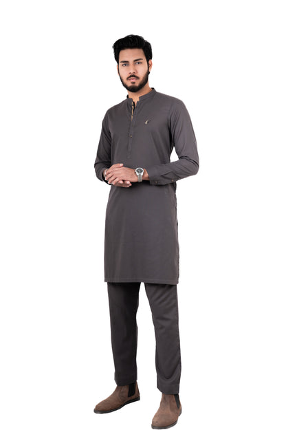 Grey Contrast Kurta Pajama