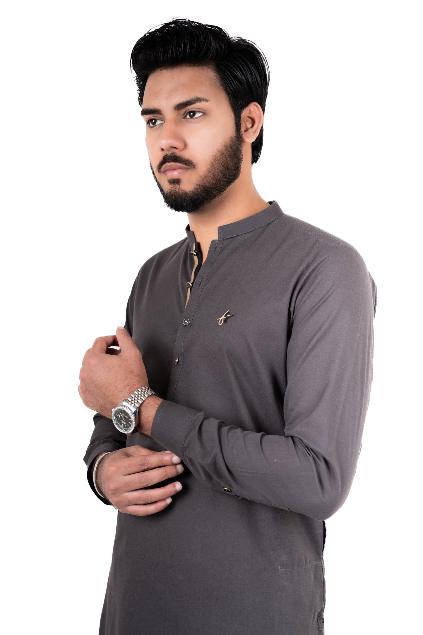 Grey Contrast Kurta Pajama