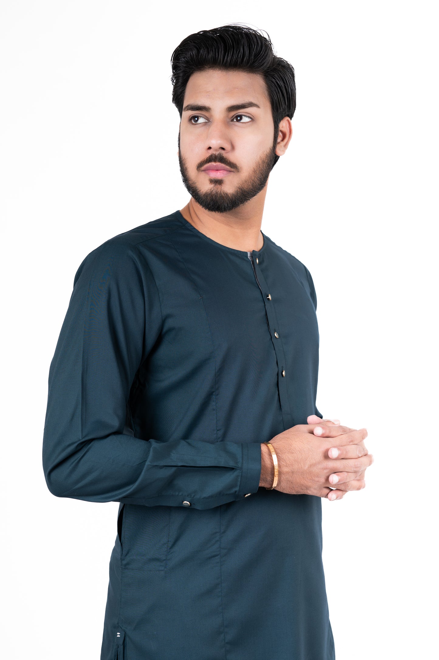 Teal Plated Lucknowi Kurta Pajama