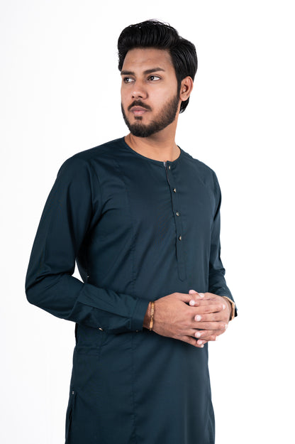 Teal Plated Lucknowi Kurta Pajama
