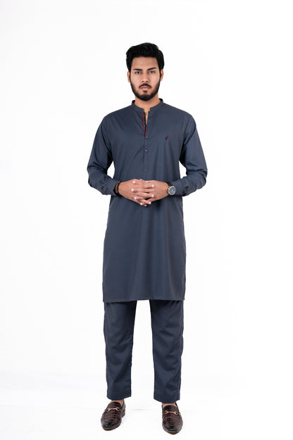 Coral Blue Contrast Kurta Pajama