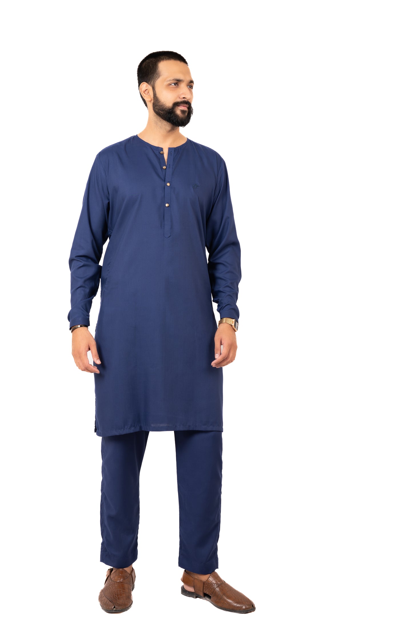 Blue Lucknowi Kurta Pajama