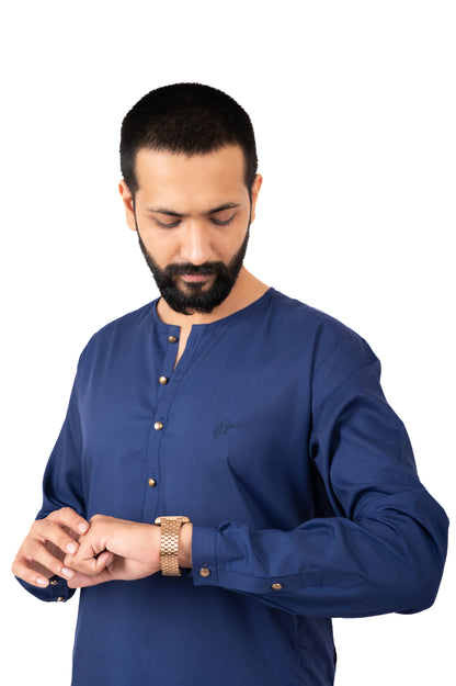 Blue Lucknowi Kurta Pajama