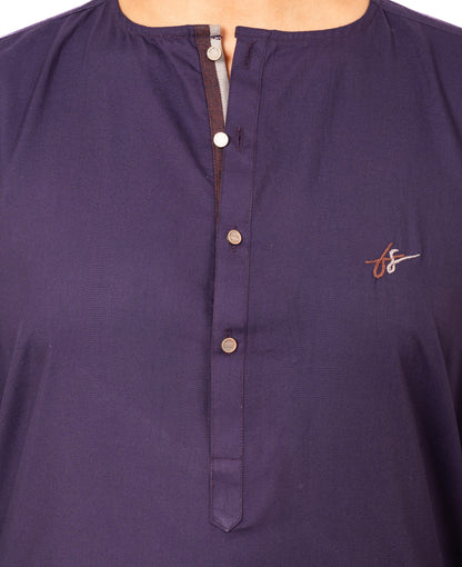 Purple Lucknowi Kurta Pajama