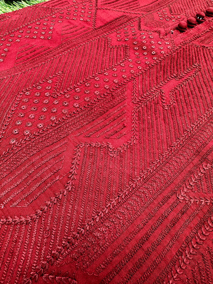Maroon Embroidered Sequins Kurta Pajama