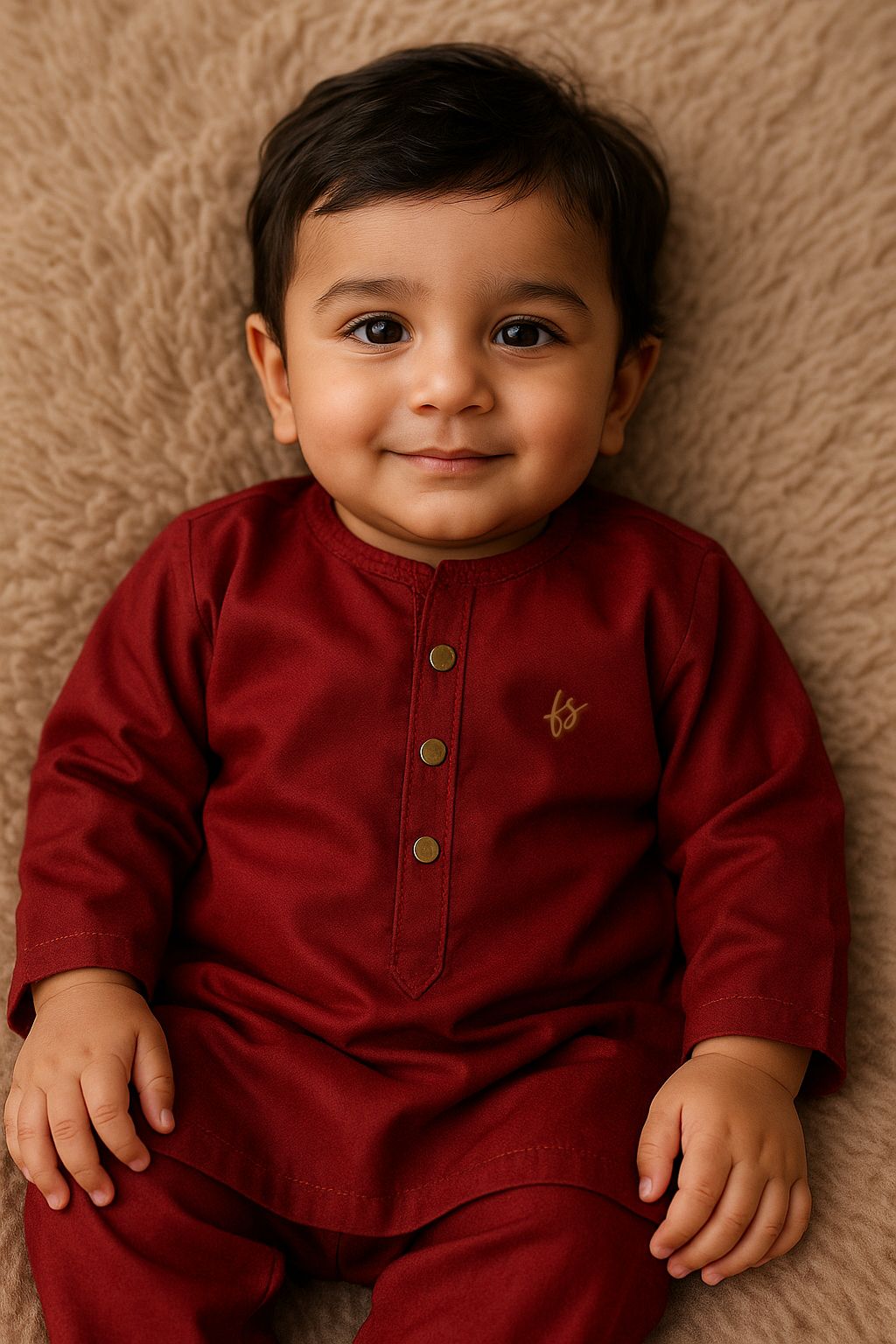 Maroon Infant Kurta Pajama