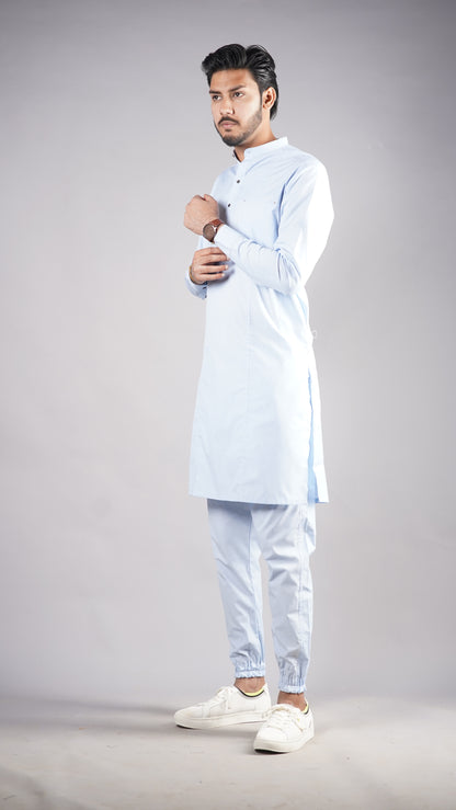 Premium Blue Jog Style Kurta Pajama