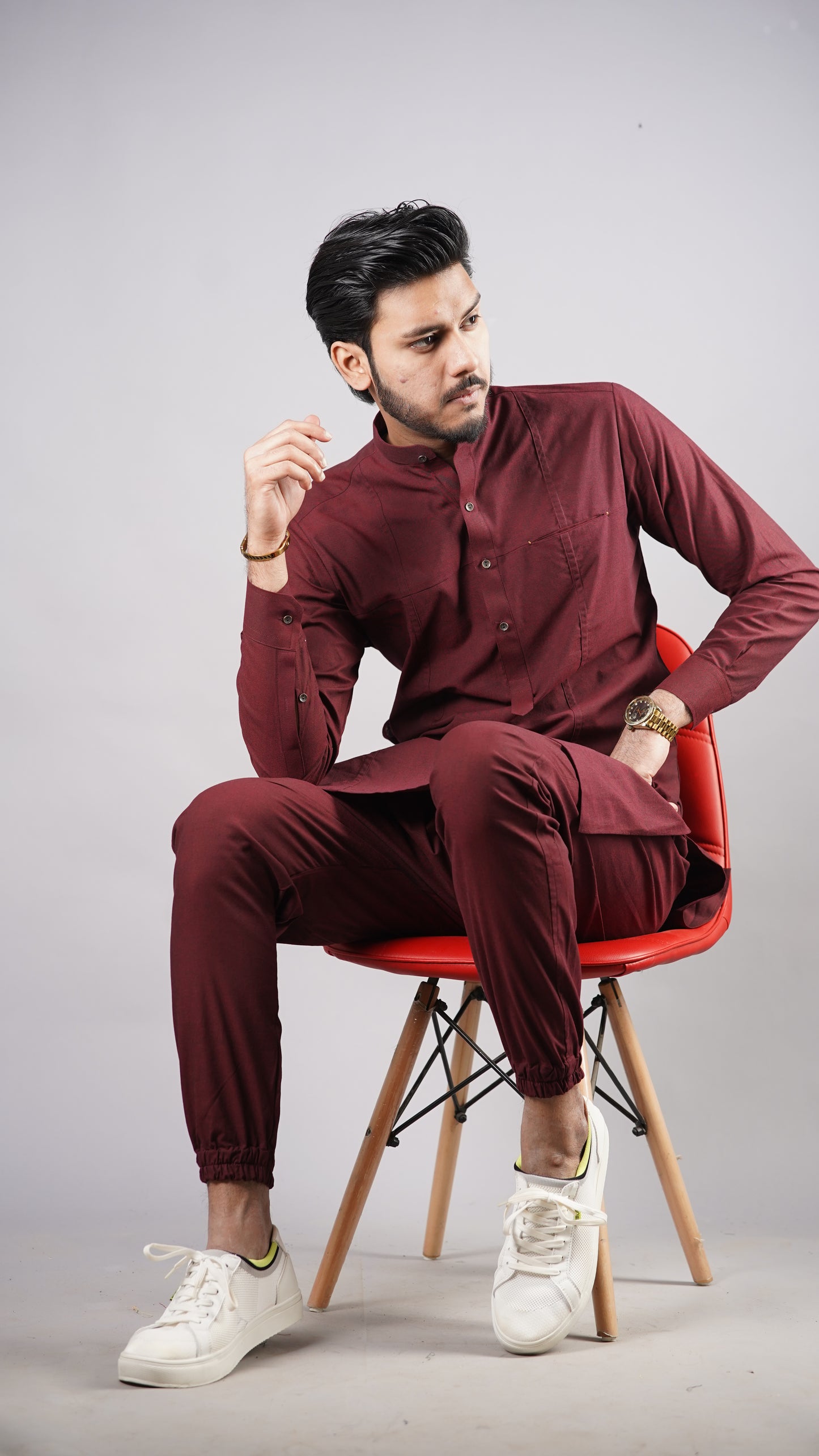 Premium Maroon Jog Style Kurta Pajama