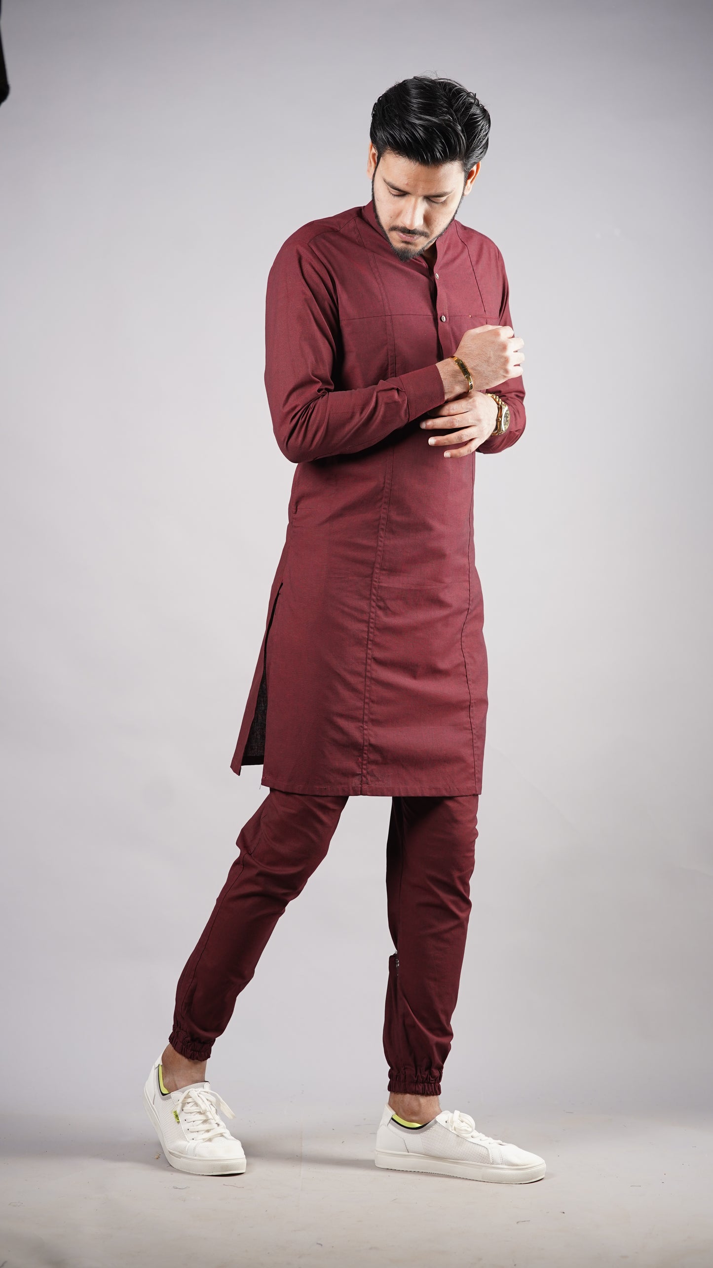 Premium Maroon Jog Style Kurta Pajama